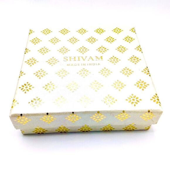 Shivam Chalcedony & Opal Red and Gold Beaded Brass Bracelets - Picture 7 of 7